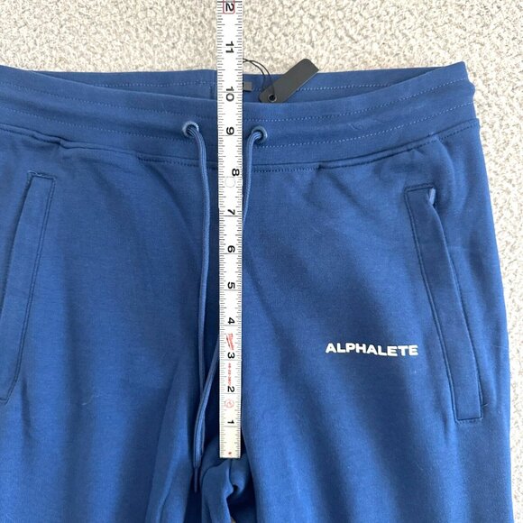 Alphalete Essential Core Joggers High Waist Blue Stretch Tapered Zip Pockets - Picture 4 of 13